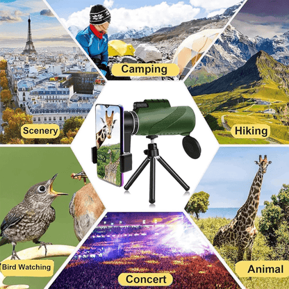 Monoculaire Compact 600x Ultra-Zoom HD, Léger avec Lentilles Traitées pour Observation