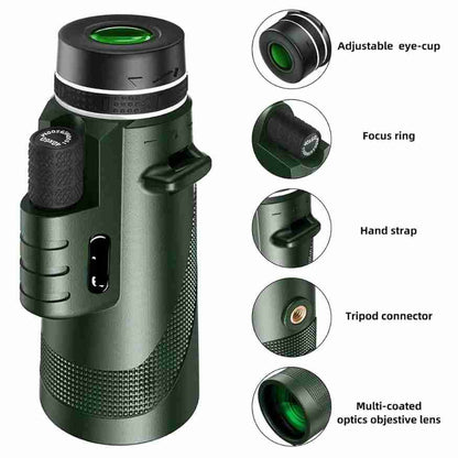 Monoculaire Compact 600x Ultra-Zoom HD, Léger avec Lentilles Traitées pour Observation