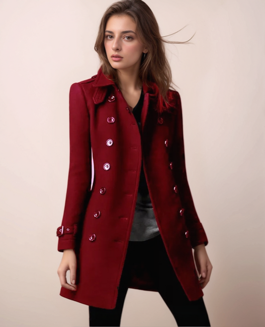 Édith – Elegant double-breasted coat with structured collar