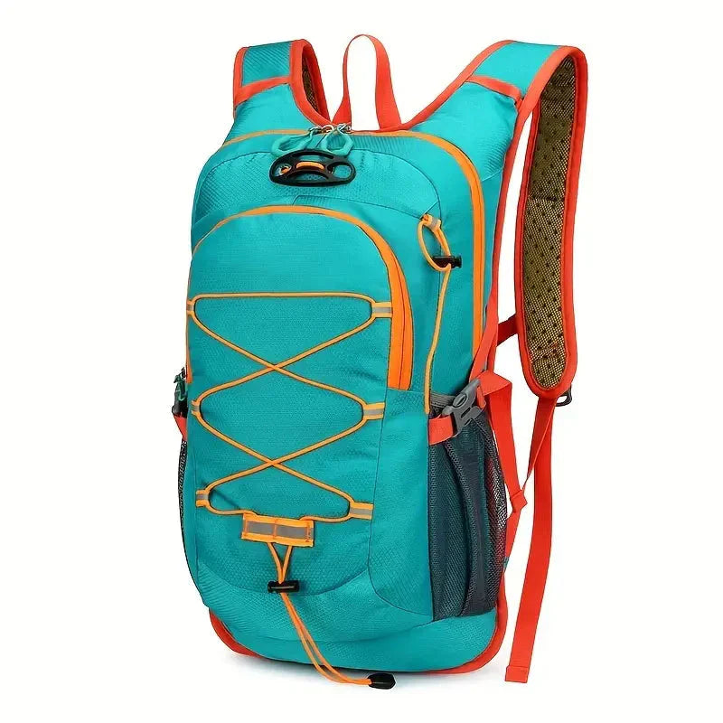 Water-Resistant Bike Backpack with Helmet Holder and Ventilated Back