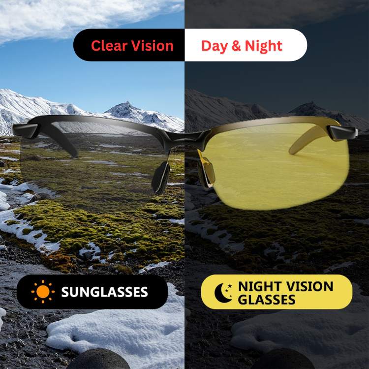 Lunettes de Conduite de Nuit à Verres Jaunes Anti-Éblouissement Anti-Reflets