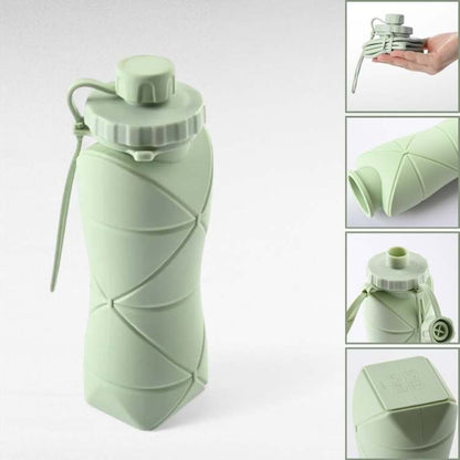 BPA-Free Collapsible Silicone Water Bottle for Hiking and Sports
