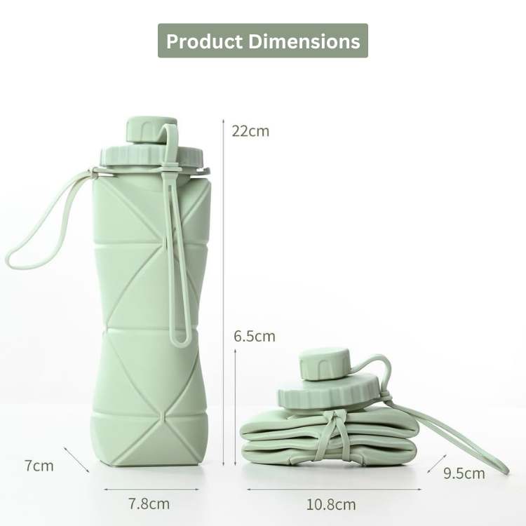 BPA-Free Collapsible Silicone Water Bottle for Hiking and Sports
