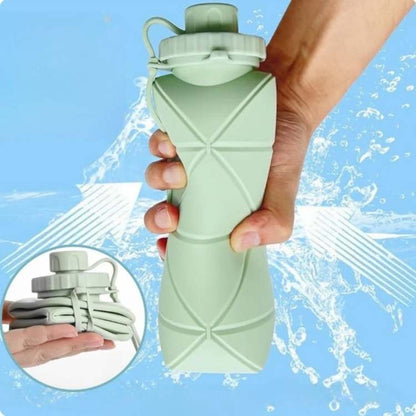 BPA-Free Collapsible Silicone Water Bottle for Hiking and Sports