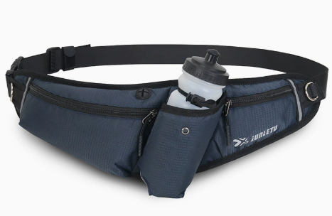 Running Belt with Water Bottle Holder and Zippered Pockets for Running and Hiking