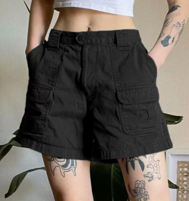 Women's Loose and Lightweight Cargo Shorts with Pockets for Walking, City and Travel