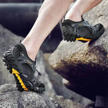 Chaussures d'Eau Homme à Mesh Respirant Drainant, Semelle Souple Antidérapante et Serrage Rapide