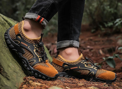 Chaussures d'Eau Homme à Mesh Respirant Drainant, Semelle Souple Antidérapante et Serrage Rapide