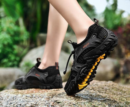 Chaussures d'Eau Homme à Mesh Respirant Drainant, Semelle Souple Antidérapante et Serrage Rapide