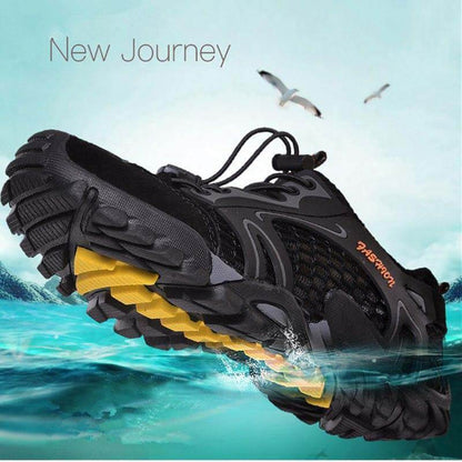 Chaussures d'Eau Homme à Mesh Respirant Drainant, Semelle Souple Antidérapante et Serrage Rapide