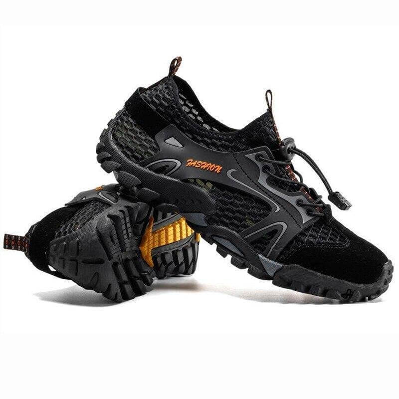 Chaussures d'Eau Homme à Mesh Respirant Drainant, Semelle Souple Antidérapante et Serrage Rapide