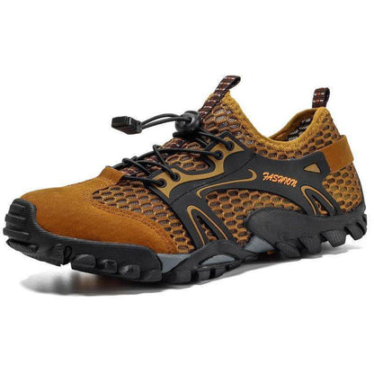 Chaussures d'Eau Homme à Mesh Respirant Drainant, Semelle Souple Antidérapante et Serrage Rapide