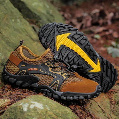 Chaussures d'Eau Homme à Mesh Respirant Drainant, Semelle Souple Antidérapante et Serrage Rapide