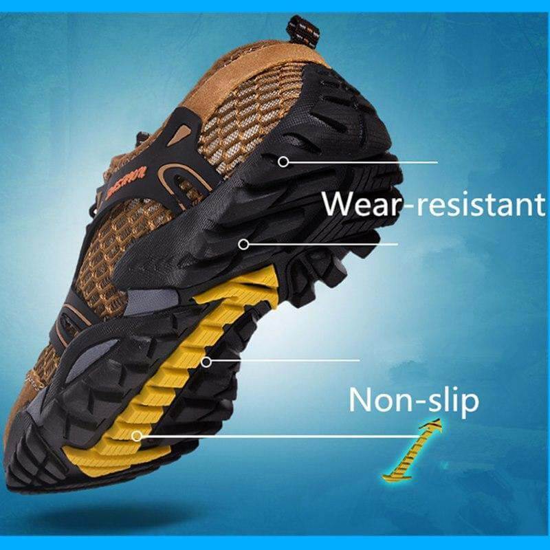 Chaussures d'Eau Homme à Mesh Respirant Drainant, Semelle Souple Antidérapante et Serrage Rapide