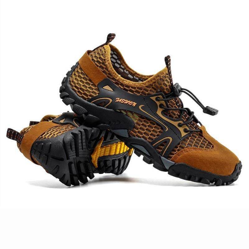Chaussures d'Eau Homme à Mesh Respirant Drainant, Semelle Souple Antidérapante et Serrage Rapide