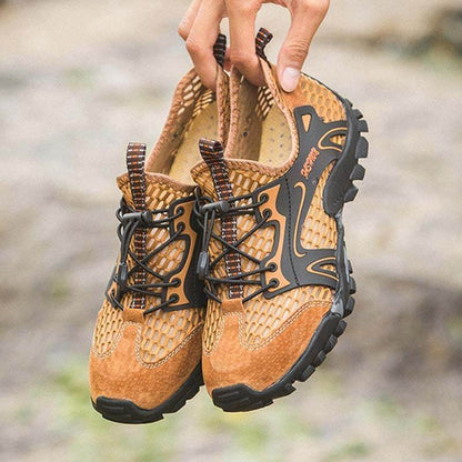 Chaussures d'Eau Homme à Mesh Respirant Drainant, Semelle Souple Antidérapante et Serrage Rapide
