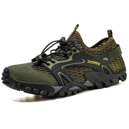 Chaussures d'Eau Homme à Mesh Respirant Drainant, Semelle Souple Antidérapante et Serrage Rapide