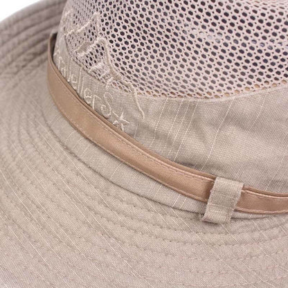 Chapeau de Brousse en Coton Respirant avec Panneau Mesh et Cordon pour Randonnée
