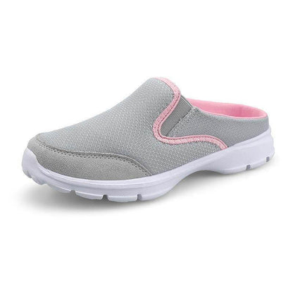 Sabot Sneaker Femme à Talon Ouvert, Tige Mesh Respirante et Semelle Caoutchouc Souple