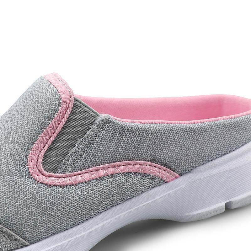 Sabot Sneaker Femme à Talon Ouvert, Tige Mesh Respirante et Semelle Caoutchouc Souple