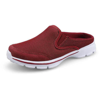 Sabot Sneaker Femme à Talon Ouvert, Tige Mesh Respirante et Semelle Caoutchouc Souple