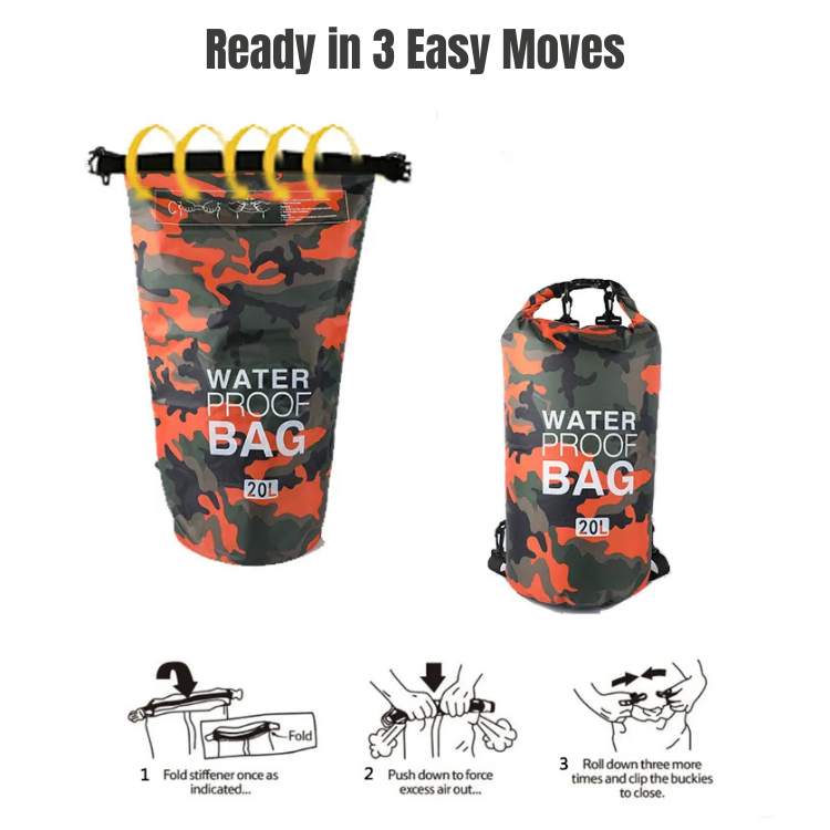 Sac Étanche Roll-Top Léger pour Kayak, Camping et Sports Nautiques