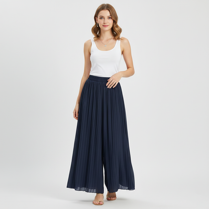 Élise Fluid and Elegant Pleated Palazzo Pants