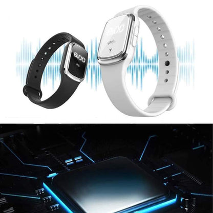 Bracelet Anti-Moustiques à Ultrasons Rechargeable avec Écran LED pour Extérieur