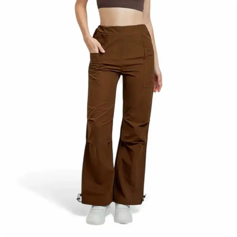 Pantalon de Randonnée Femme en Nylon Taslon Léger 230 g, Coupe Cargo Anti-UV avec Poches