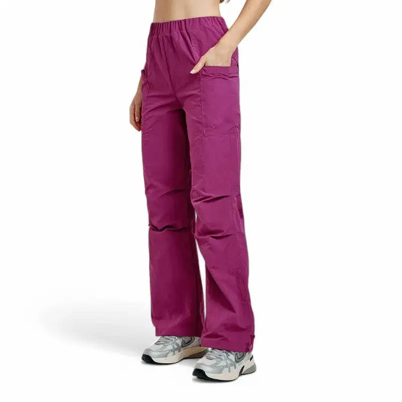 Pantalon de Randonnée Femme en Nylon Taslon Léger 230 g, Coupe Cargo Anti-UV avec Poches