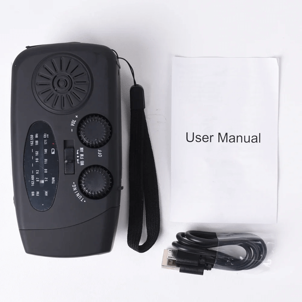 Multi-function Solar Crank Radio with LED Light and Power Bank