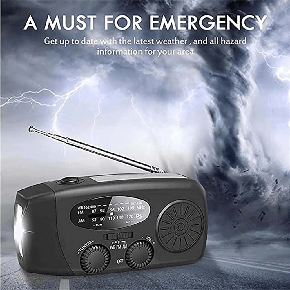 Multi-function Solar Crank Radio with LED Light and Power Bank