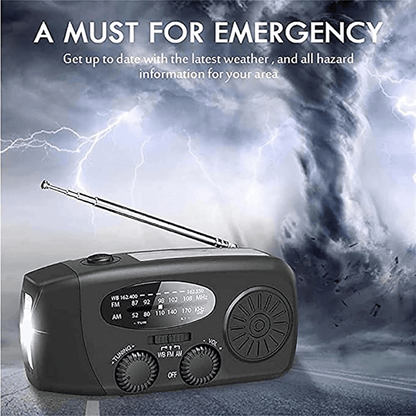 Multi-function Solar Crank Radio with LED Light and Power Bank