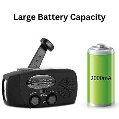 Multi-function Solar Crank Radio with LED Light and Power Bank