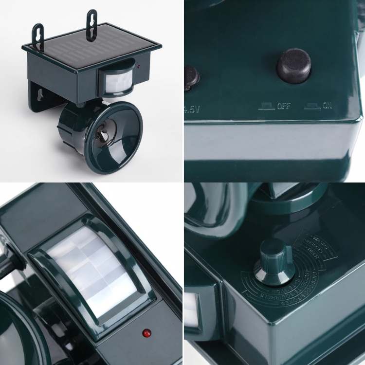 Répulsif Ultrason Solaire à Détecteur de Mouvement pour Oiseaux et Nuisibles