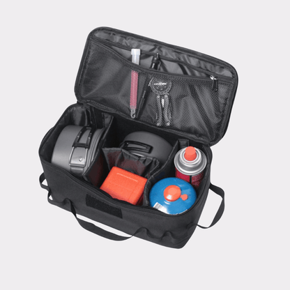 Sac de Rangement Camping en Nylon Résistant, Compartiments avec Double Poignée et Passants d'Arrimage