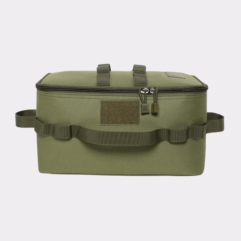 Sac de Rangement Camping en Nylon Résistant, Compartiments avec Double Poignée et Passants d'Arrimage