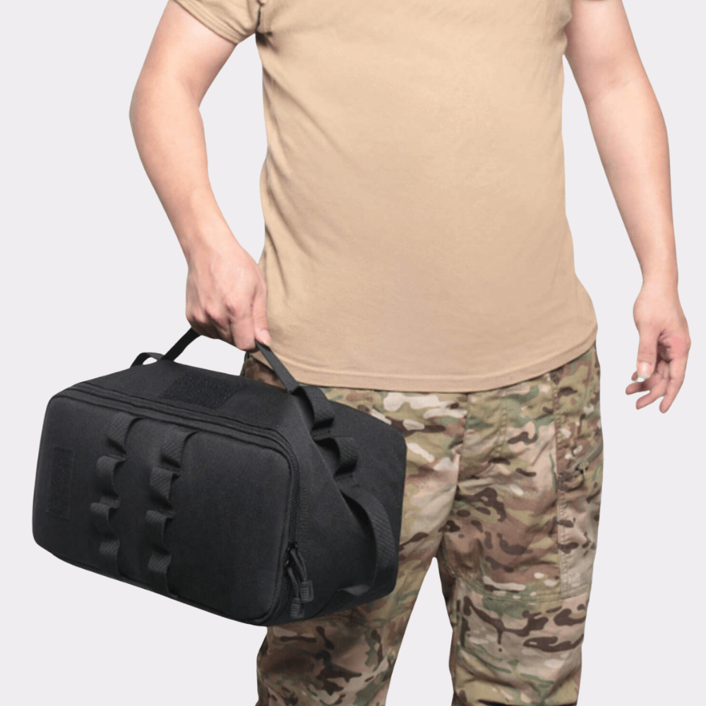 Sac de Rangement Camping en Nylon Résistant, Compartiments avec Double Poignée et Passants d'Arrimage