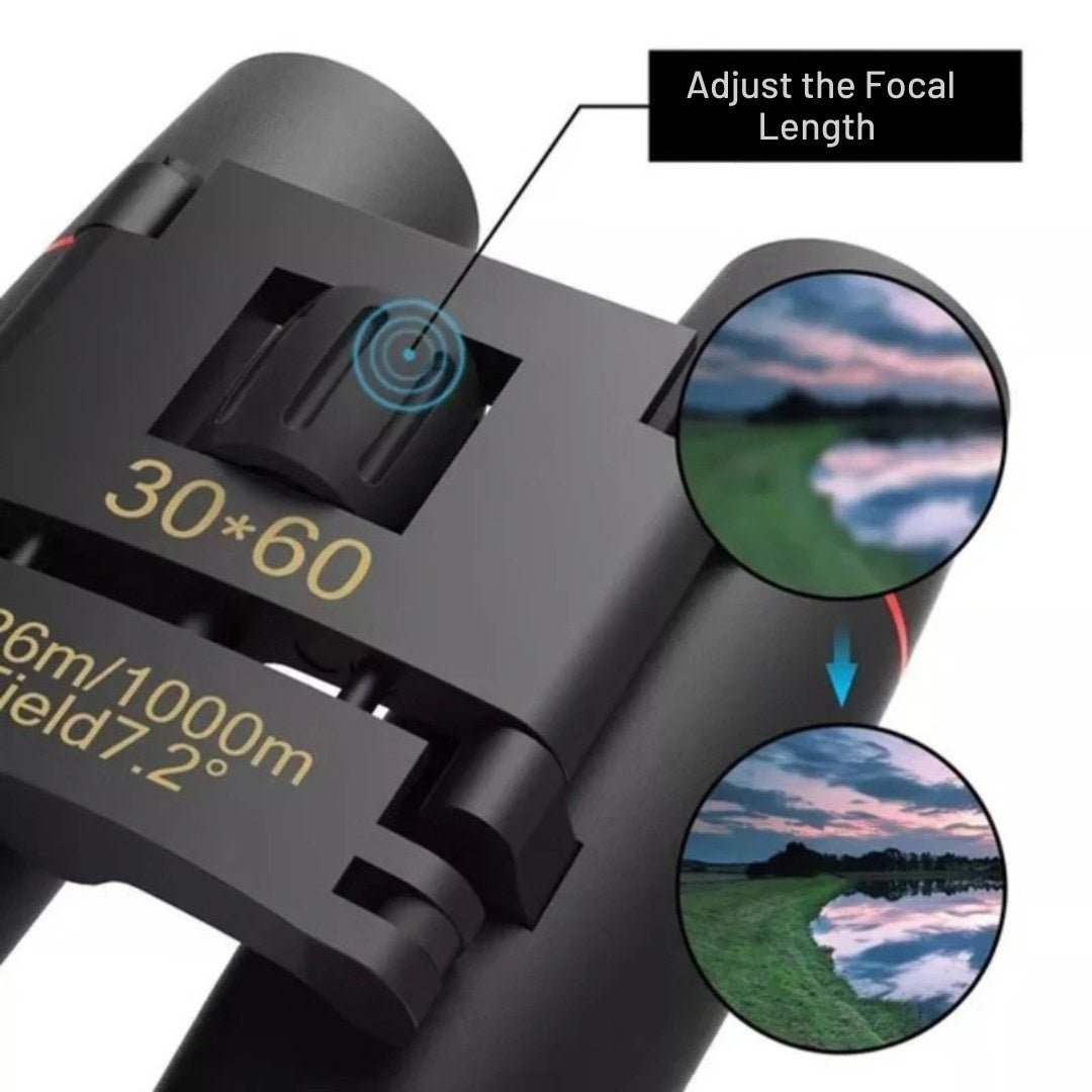 30x60 Foldable Compact Binoculars with BAK4 Prisms, Coated Optics and Non-slip Coating