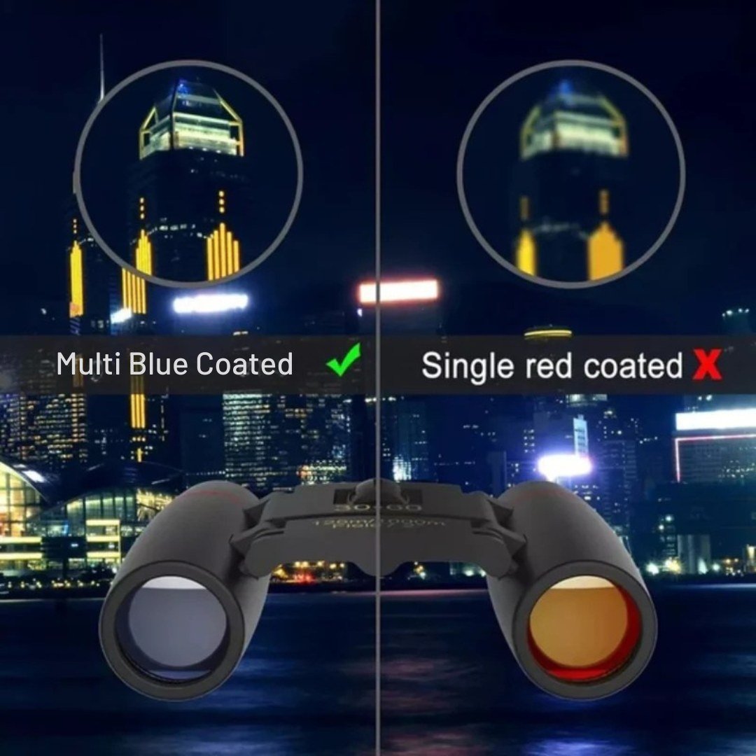 30x60 Foldable Compact Binoculars with BAK4 Prisms, Coated Optics and Non-slip Coating