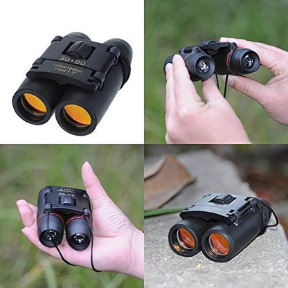 30x60 Foldable Compact Binoculars with BAK4 Prisms, Coated Optics and Non-slip Coating