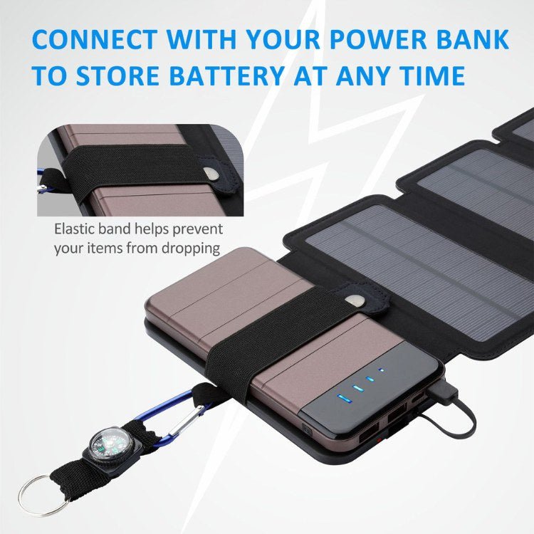 Panneau Solaire Portable Pliable avec Sortie USB pour Randonnée et Camping