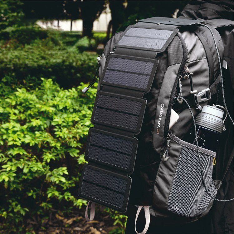 Panneau Solaire Portable Pliable avec Sortie USB pour Randonnée et Camping