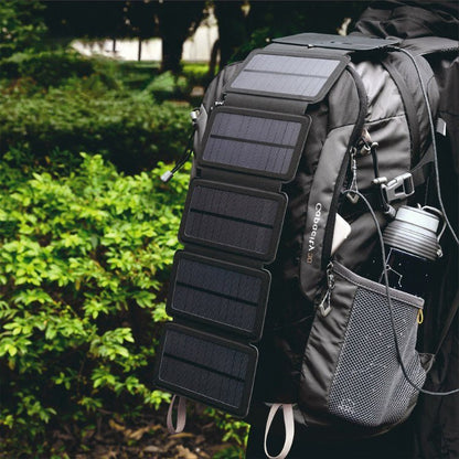 Panneau Solaire Portable Pliable avec Sortie USB pour Randonnée et Camping