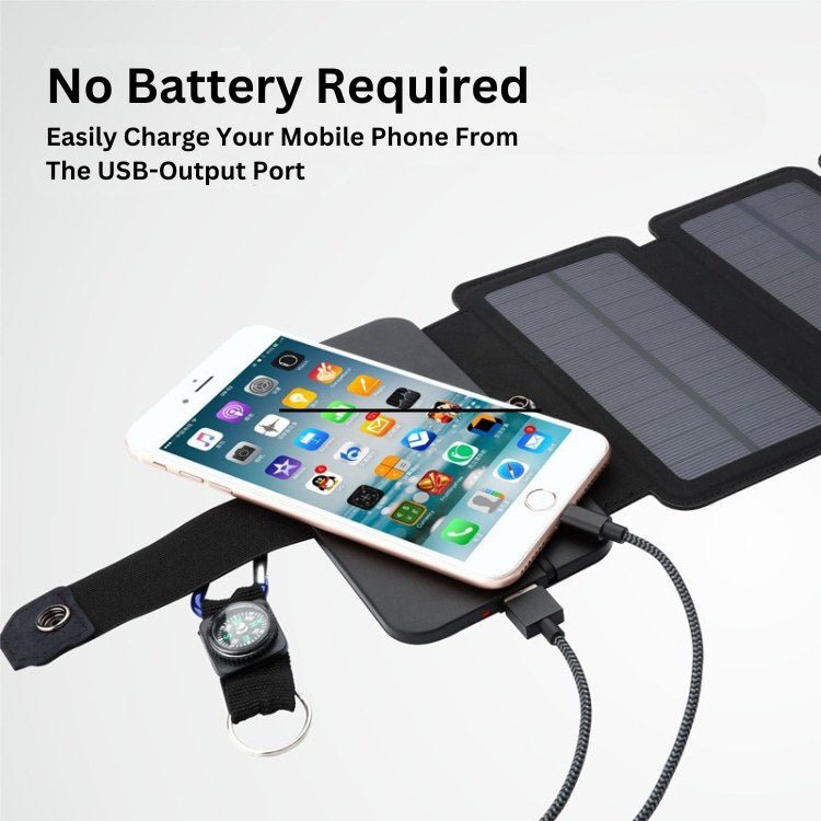 Panneau Solaire Portable Pliable avec Sortie USB pour Randonnée et Camping