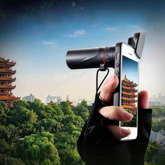 HD Compact Monocular for Smartphone, Lightweight with Fixing Clip and Non-Slip Grip