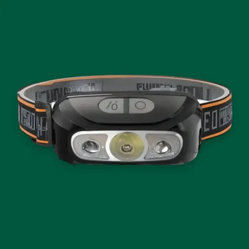 Lampe Frontale LED Rechargeable USB avec Activation par Mouvement, Légère et Résistante aux Intempéries